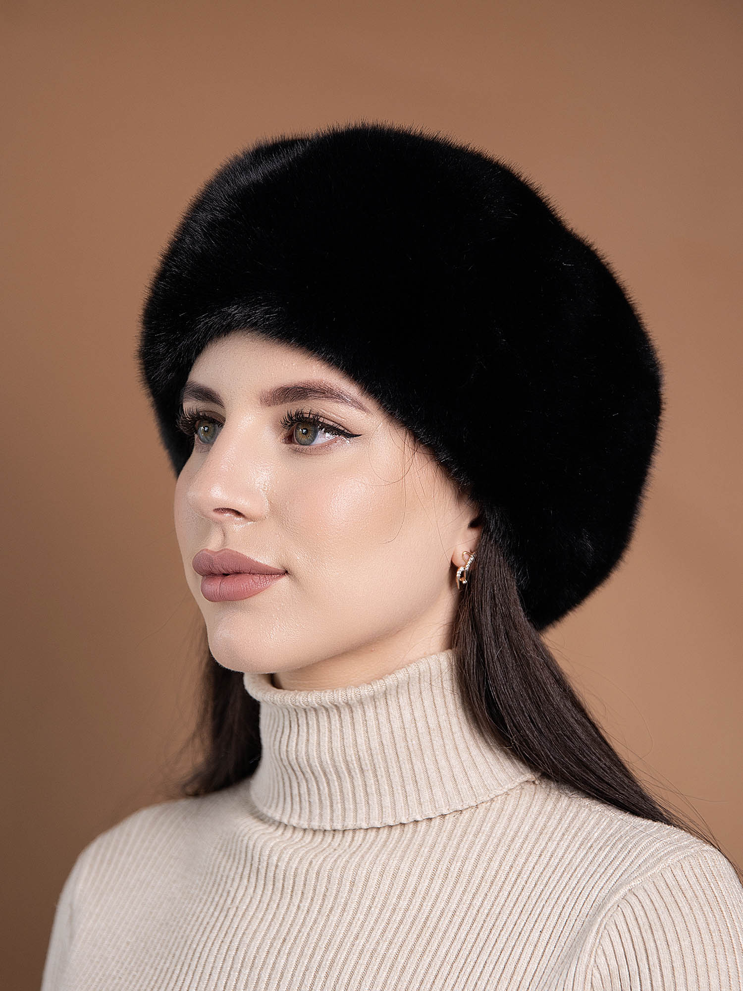 Берет из искусственного меха норки, арт. МР-033