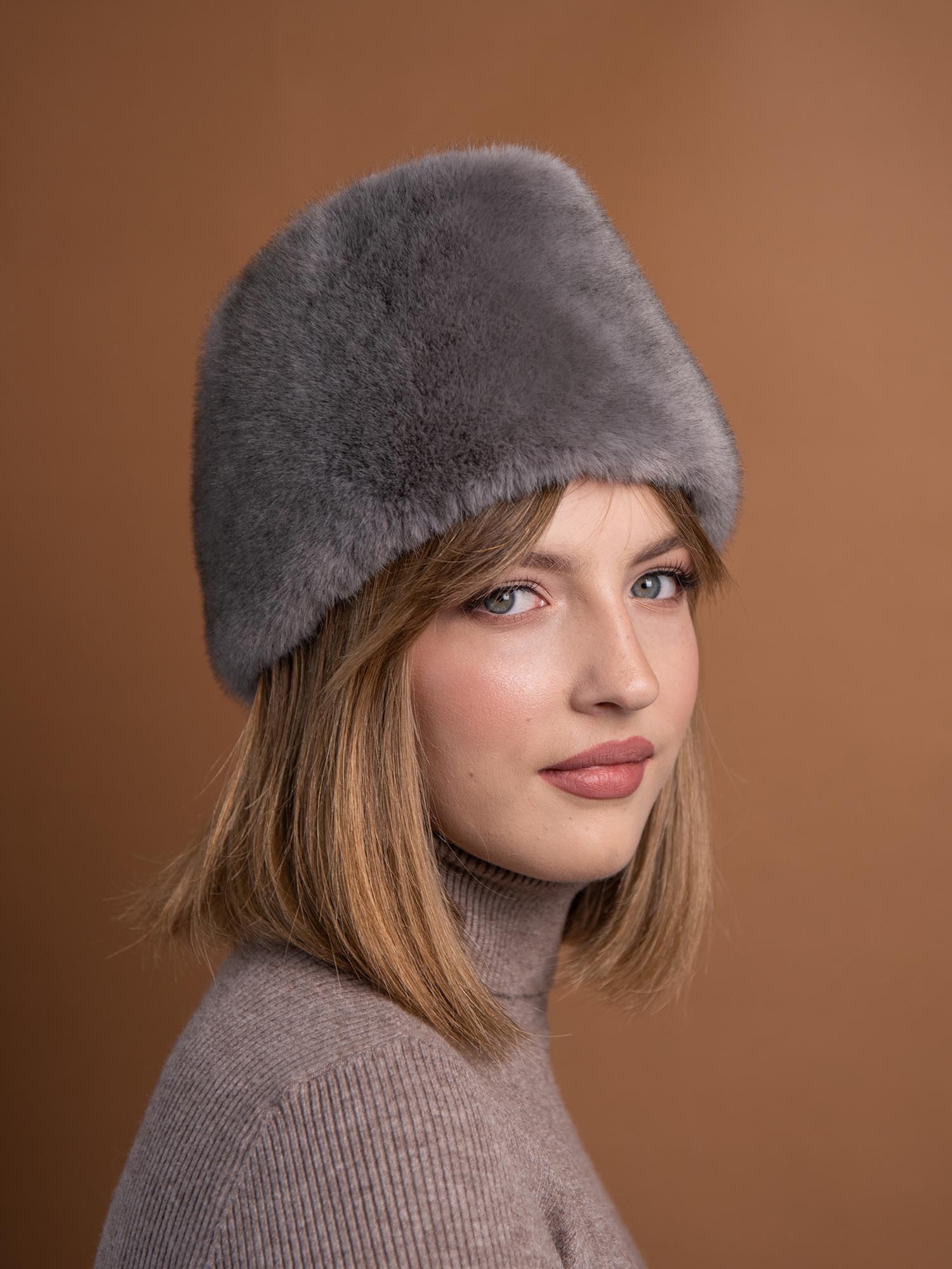 Пилотка из искусственного меха норки, арт. МР-170