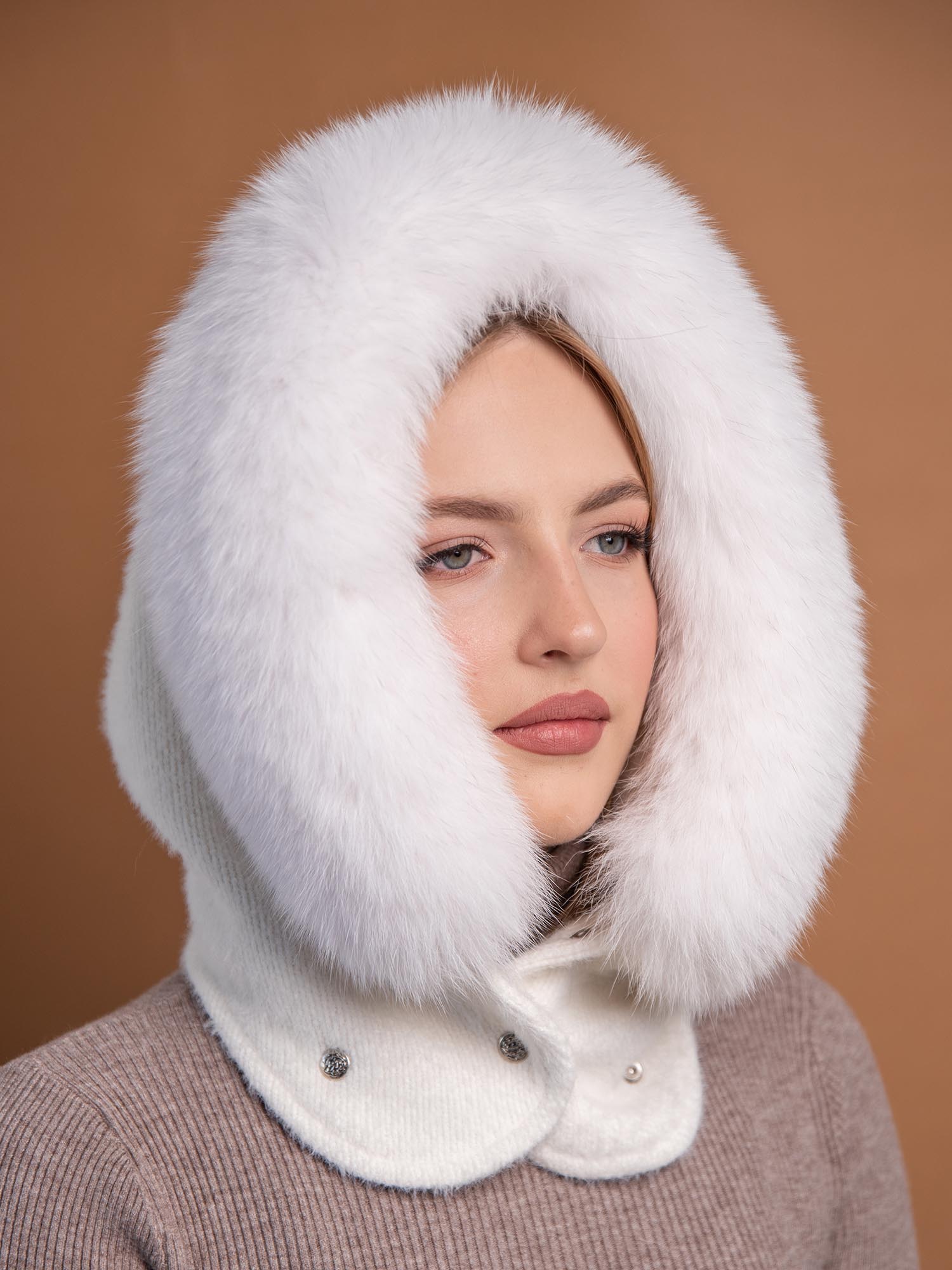 Капюшон с мехом песца, арт. ШЖ-020
