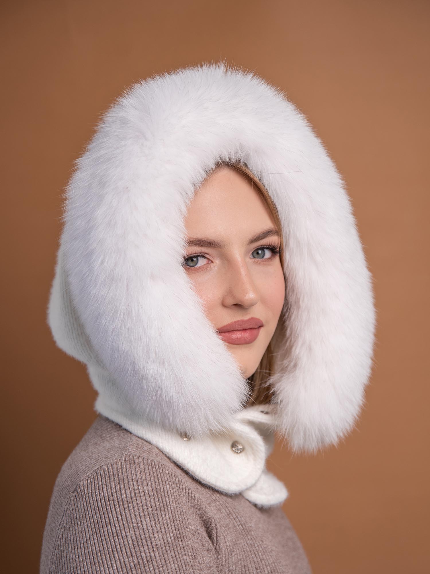 Капюшон с мехом песца, арт. ШЖ-020