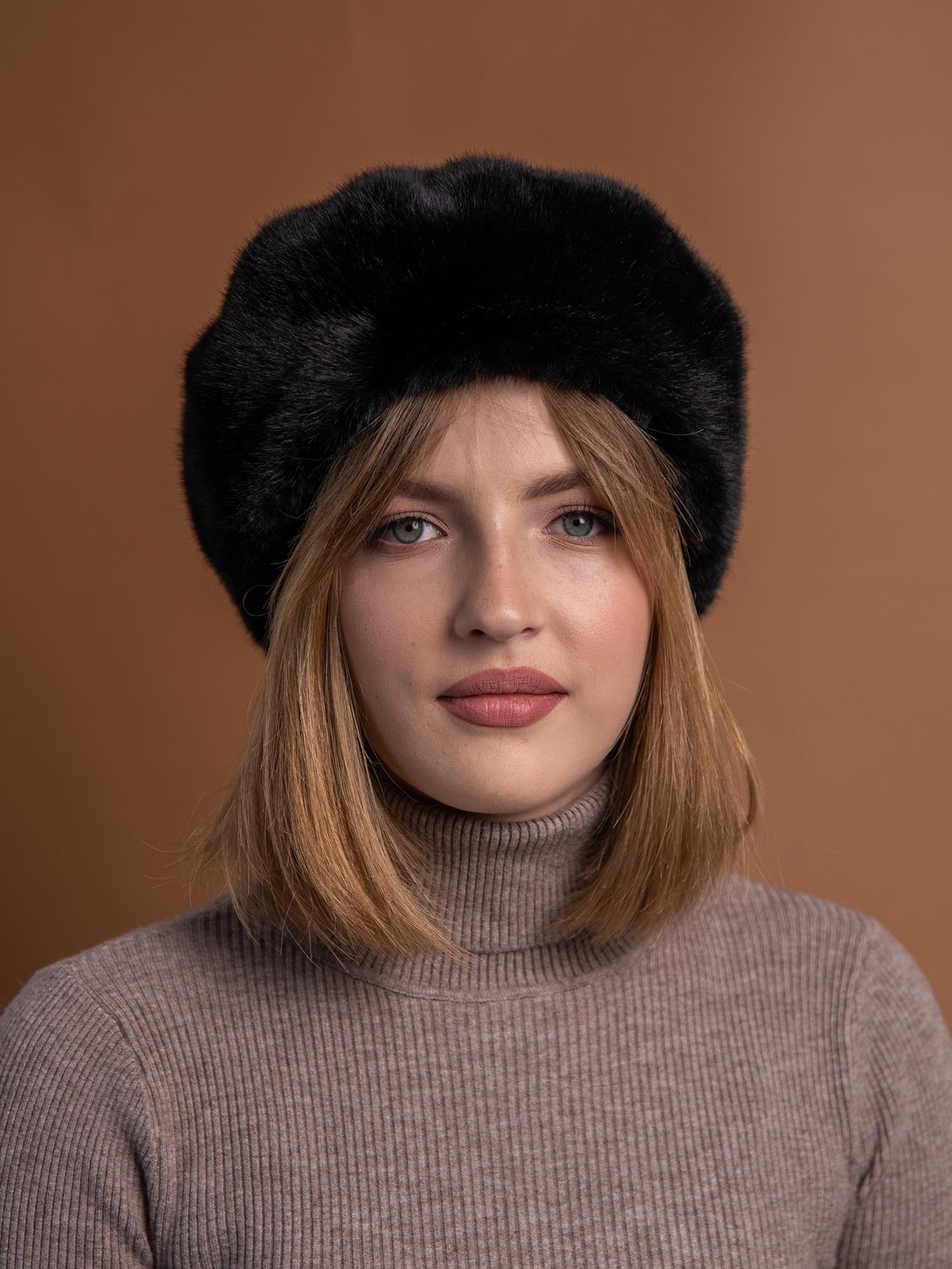 Берет из искусственного меха норки, арт. МР-203
